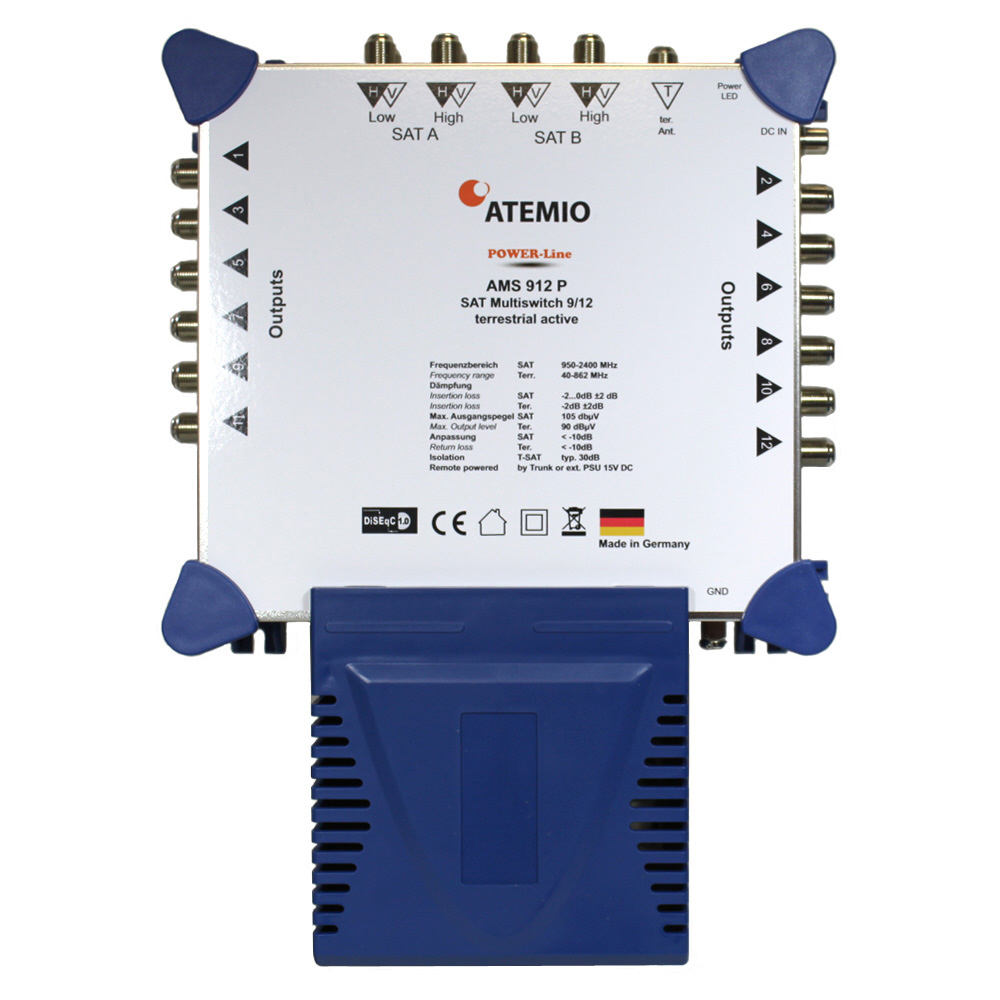 ATEMIO AMS912P Multischalter POWER-Line 9/12