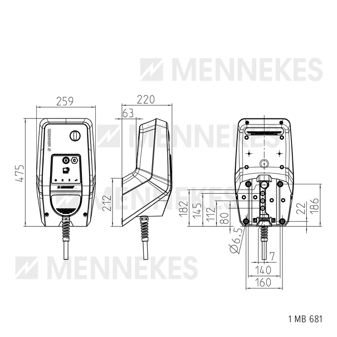  MENNEKES AMTRON Premium 22 C2, 22 KW, 7,5m fest - Hersteller-Artikelnummer 1345202 (förderfähig)