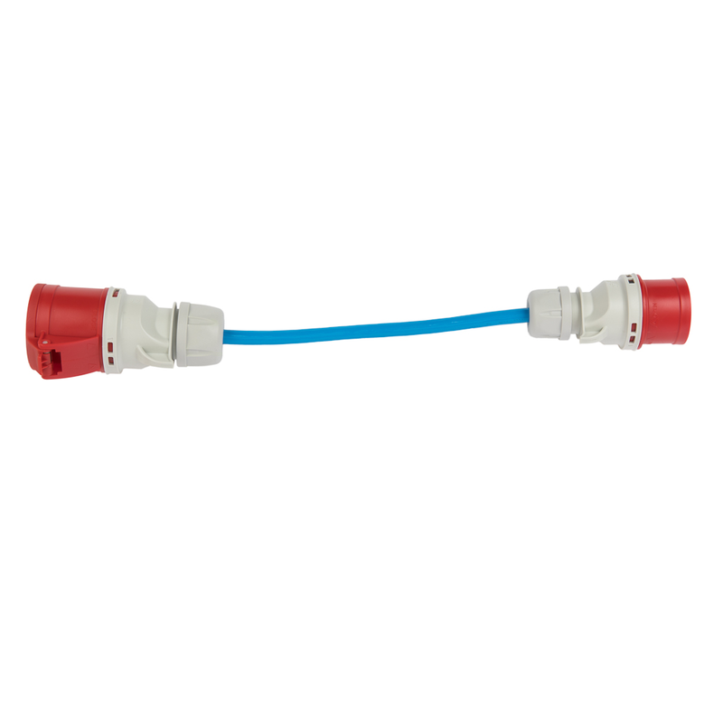 go-e 3-teiliges Adapterset 22 kW HOME+ auf CEE rot & blau 16 A, Schutzkontaktstecker